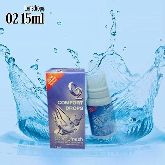 Eyecare- O2 Comfort Drops Cool Fresh Lubricating & Rewetting 15Ml Untuk Soft Dan Color Lens Softleen