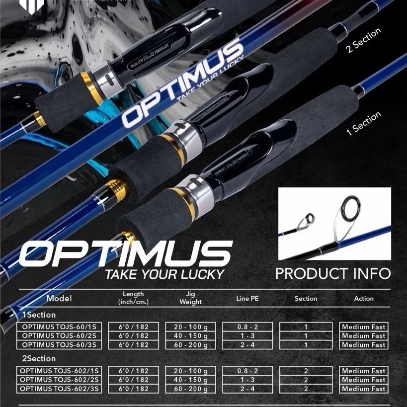 Joran Tridentech Optimus /Jigging Rod / Joran Spinning dan Overhead (OH)