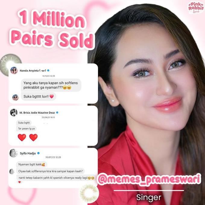 Eyecare- Pinkrabbit Softlens Dazzling Brown - Normal, Minus 0.5 S/D 8.00 (1Pcs/Sebelah) #Softlensnya