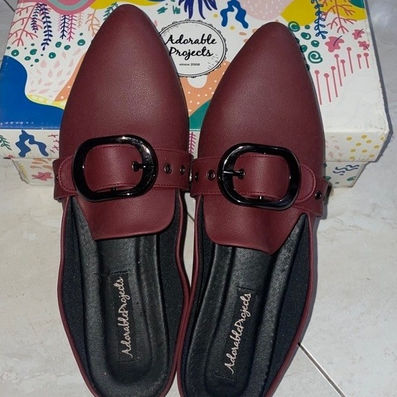 preloved Adorable project mules sandal - woman shoes - leather mules sandal - heels