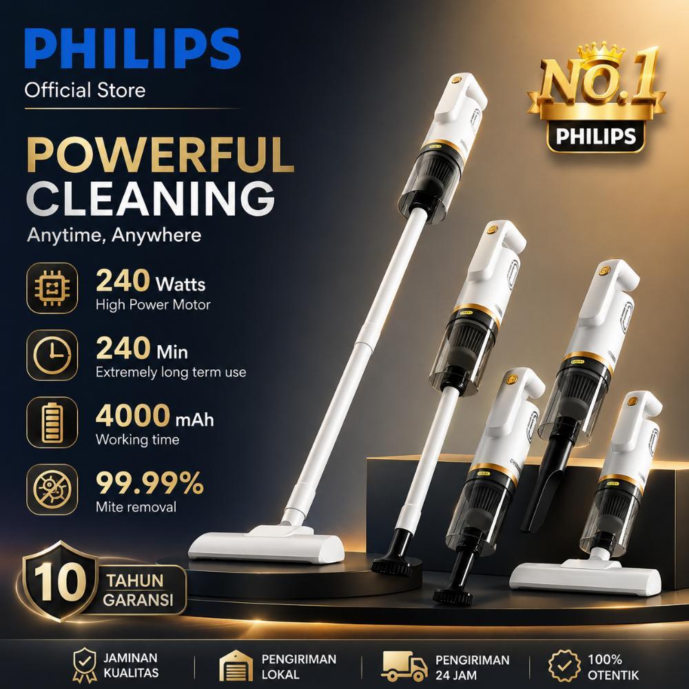 Viral Philips 998000Pa Vacum Cleaner Penyedot Debu 8 In 1Cordless Portable Mini Penyedot Debu
