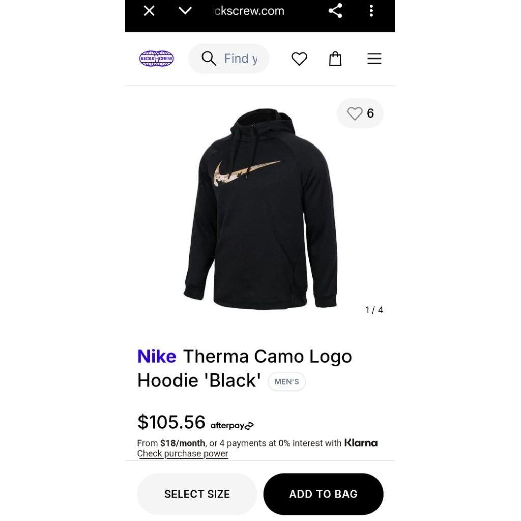 Nike Therma Camo Logo Hoodie 'Black'Hoodie