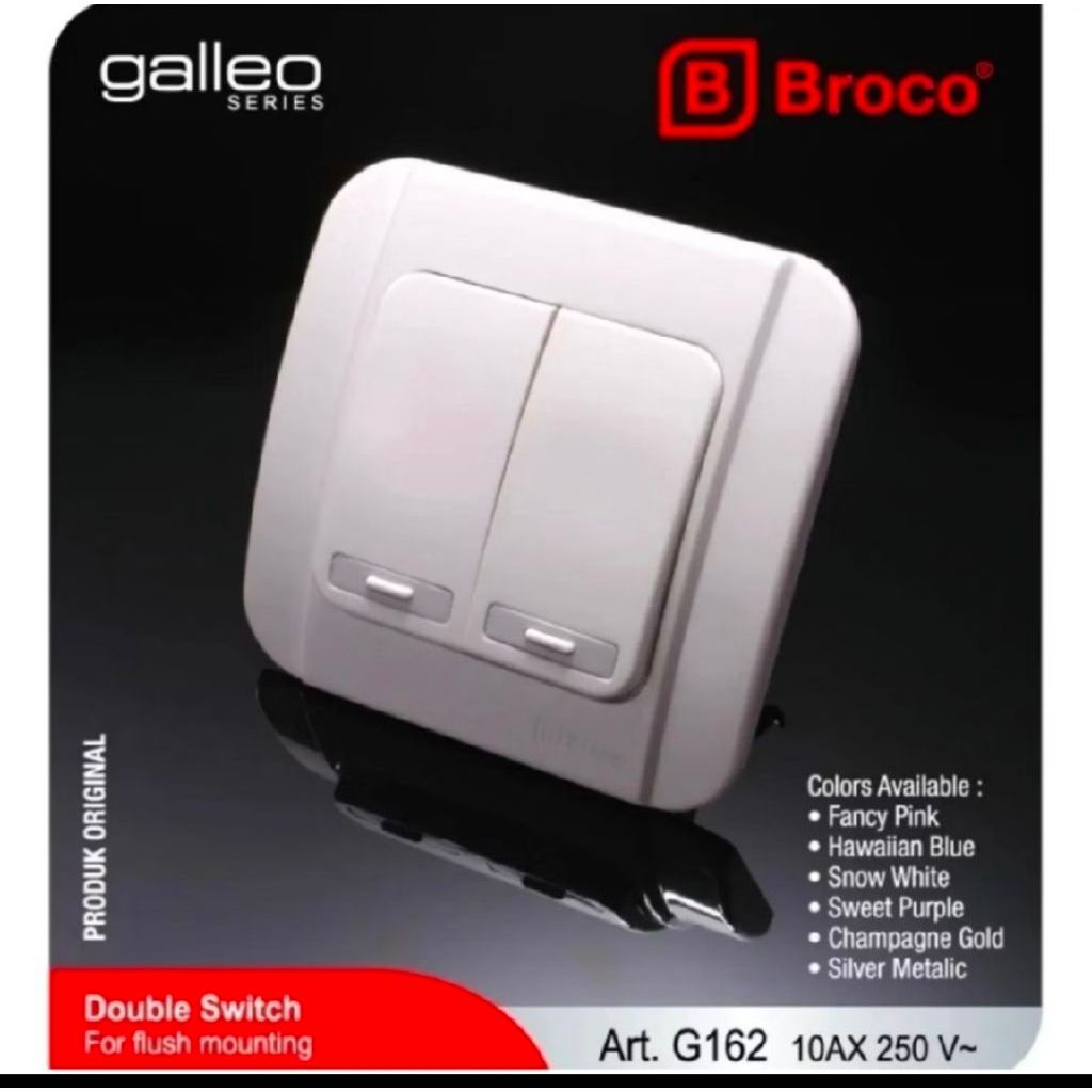 Broco galleo saklar 2 gang 1way