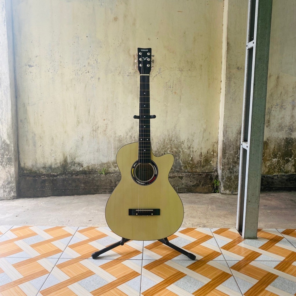 GITAR AKUSTIK YAMAHA PEMULA BONUS PICK FREE PACKING KAYU