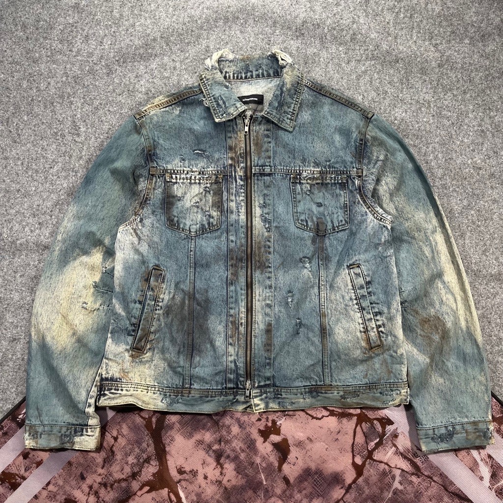 Jaket jeans trucker Roaringrad distressed second