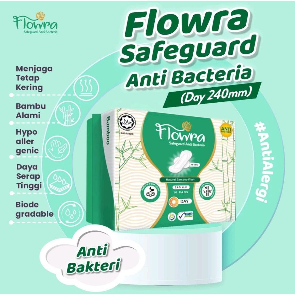 Flowra Pembalut Wanita Day Night Serat Bambu