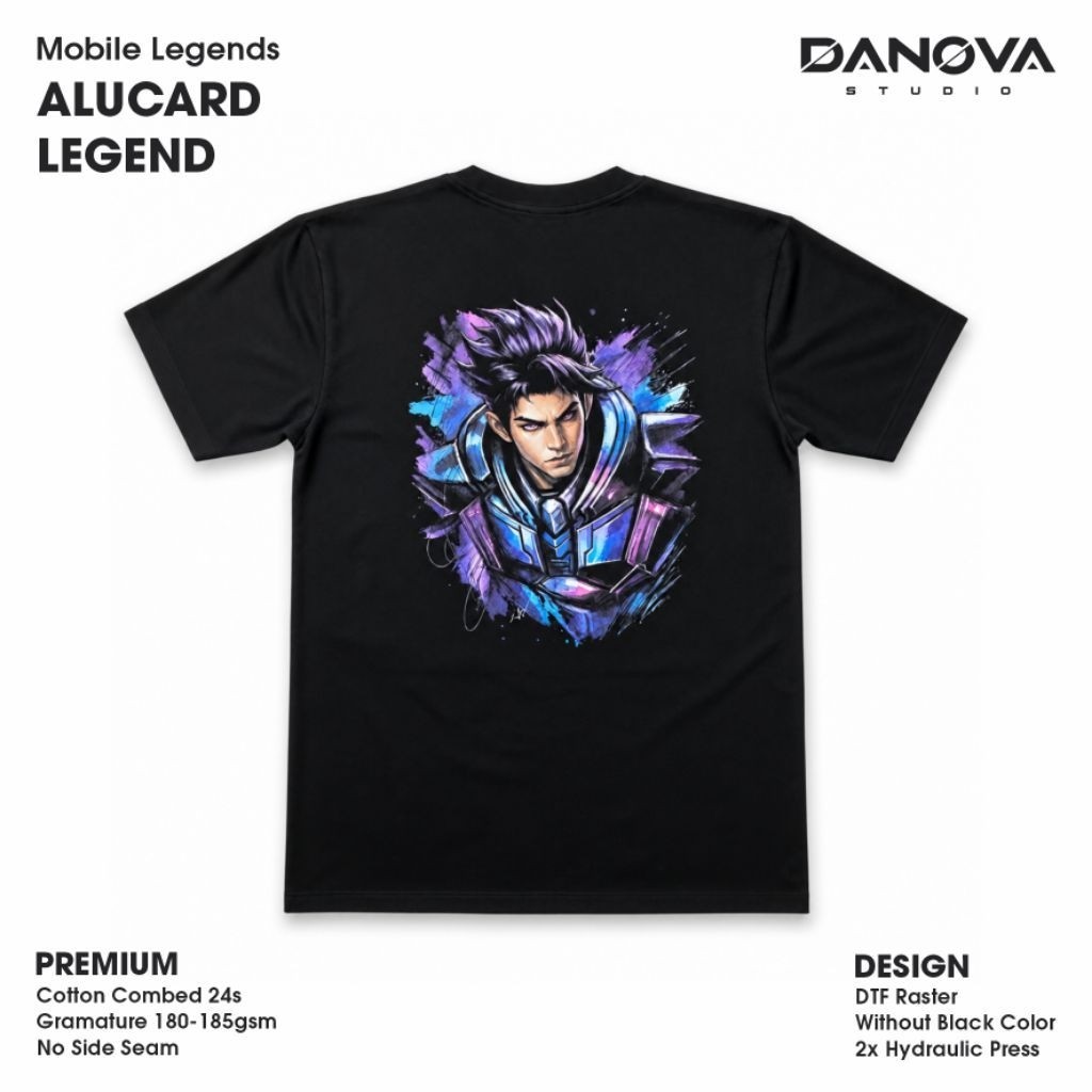 Danova Studio - Alucard Legend Skin T-Shirt | Tshirt Hitam Pria | Kaos Karakter | Kaos Premium | Tsh