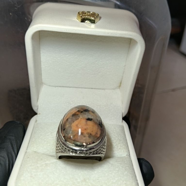 CINCIN NATURAL BATU AMPAR JATI KEMENYAN MERAH CRYSTAL ORIGINAL GUNUNG JATI CIREBON