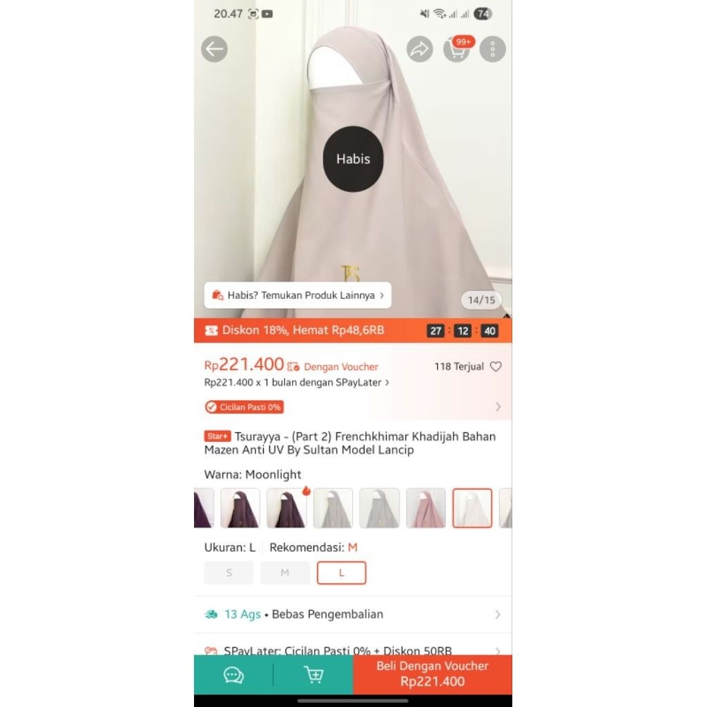 NWT FK khadijah size L by Tsurayya | moonlight