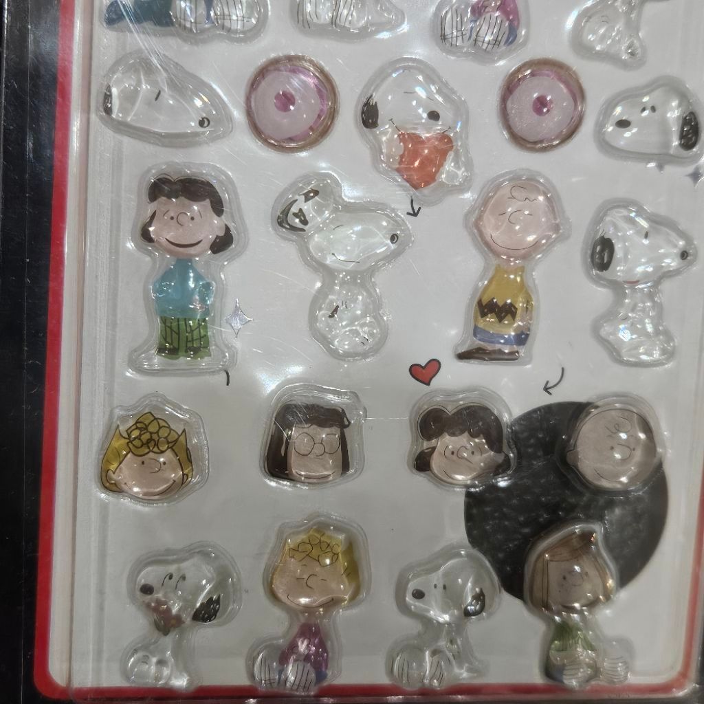 Snoopy Peanuts Stickers Glitter & Charm / Snoopy Label Clothing Stikers Snoopy dengan gantungan / St