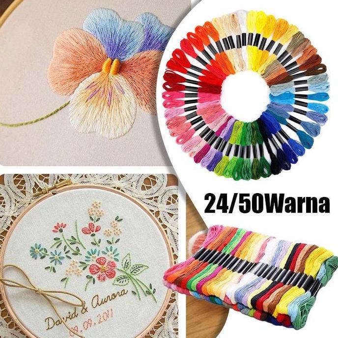 Wwg- 24/50 Warna Set Sulam Benang Paket Benang Sulam Sulam Benang Benang Sulam Dmc Original