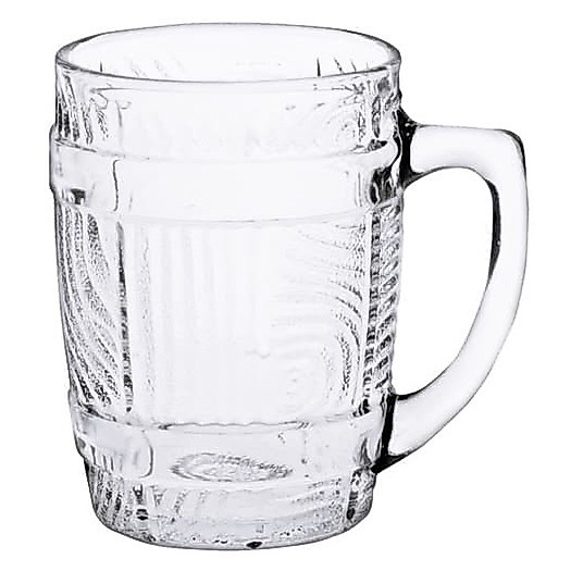 Gelas Minum Mug Besar Kaca Bening Bergagang 800ml