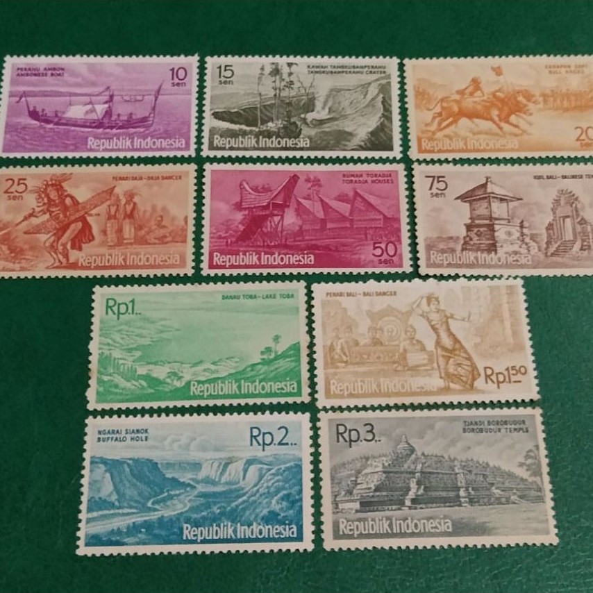 Prangko Lawas RI Set Lengkap Seri PARIWISATA Thn 1961