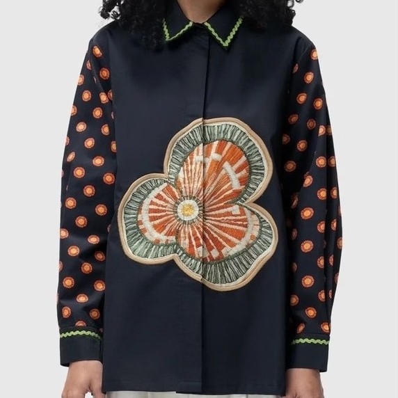CALLA THE LABEL NOCTRA PANSY SHIRT - FLAMES