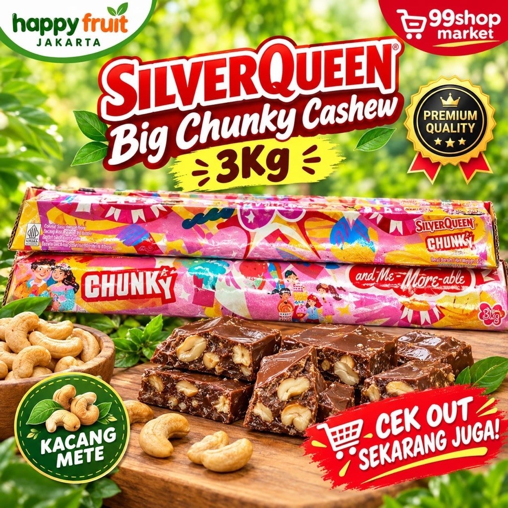 SilverQueen Big Chunky Cashew 3Kg - coklat silverqueen 3 kg - coklat jumbo SilverQueen