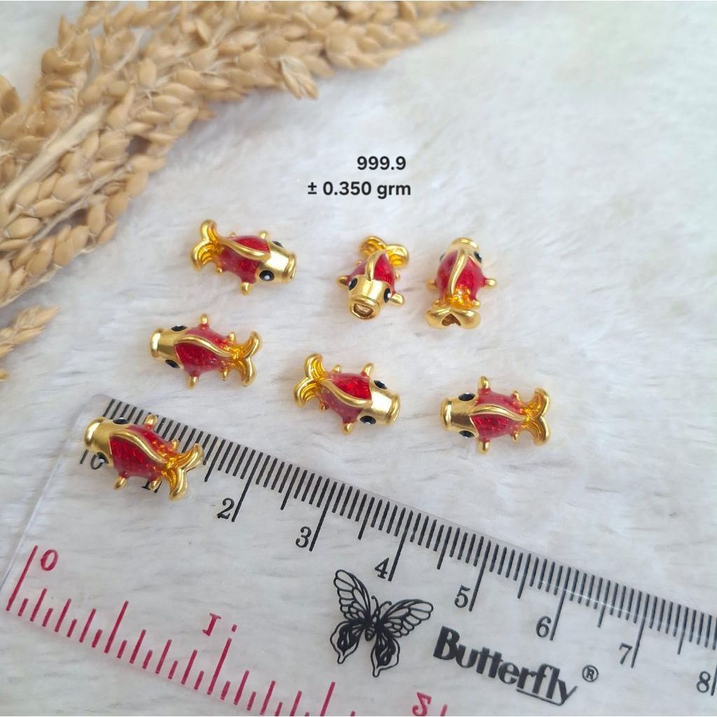 Charm Emas Asli Ikan Koi Cat 24k Hongkong 999.9