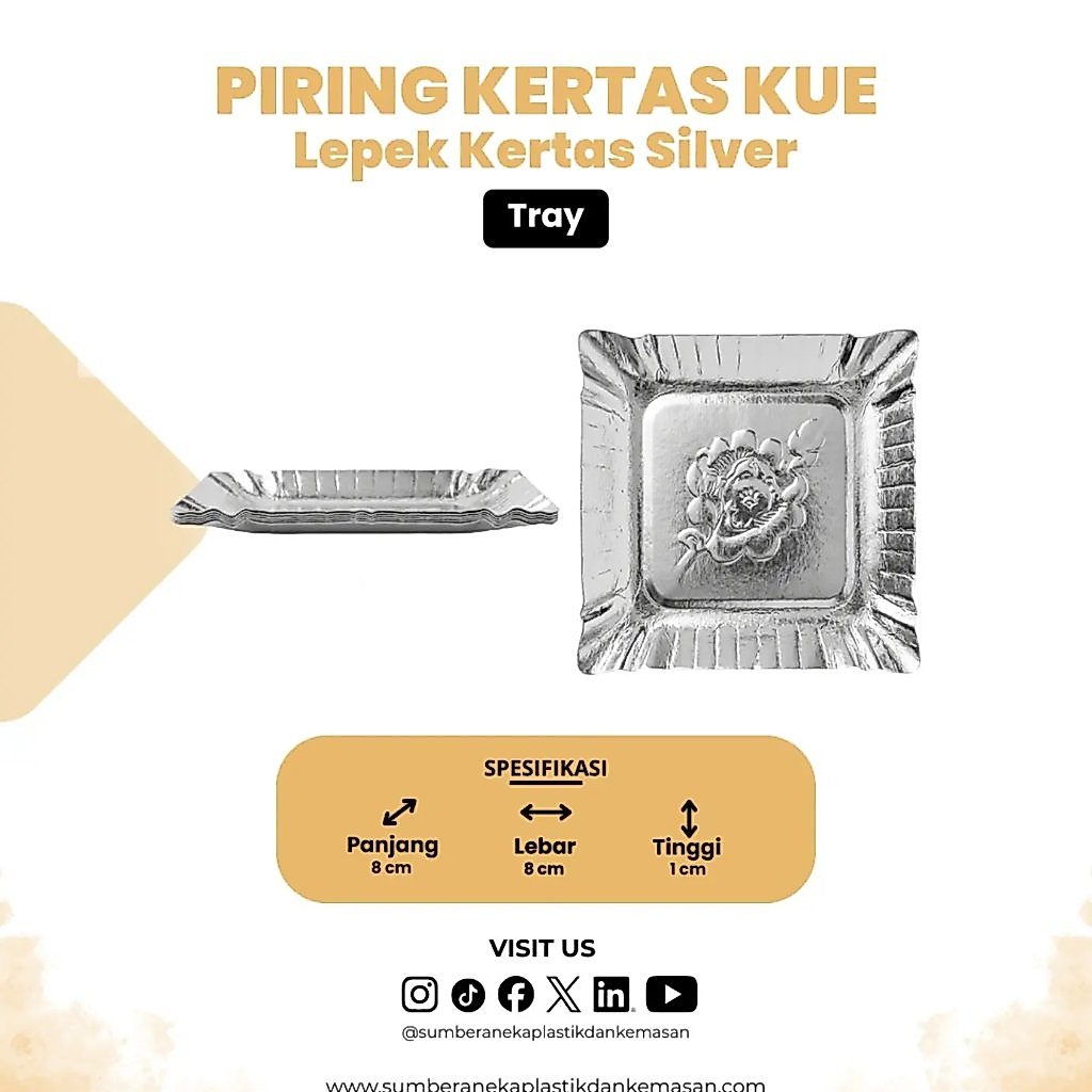 Lepek / Piring Kertas Kue Emas dan Silver