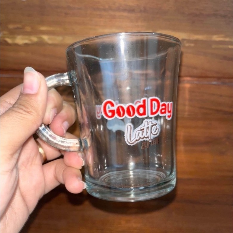 Gelas Kaca Mug dengan Gagang Transparan 1 Lusin (12pcs)