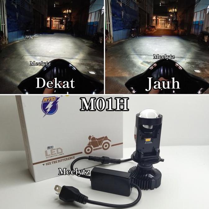Lampu utama LED RTD M01H H4 cut off motor mobil