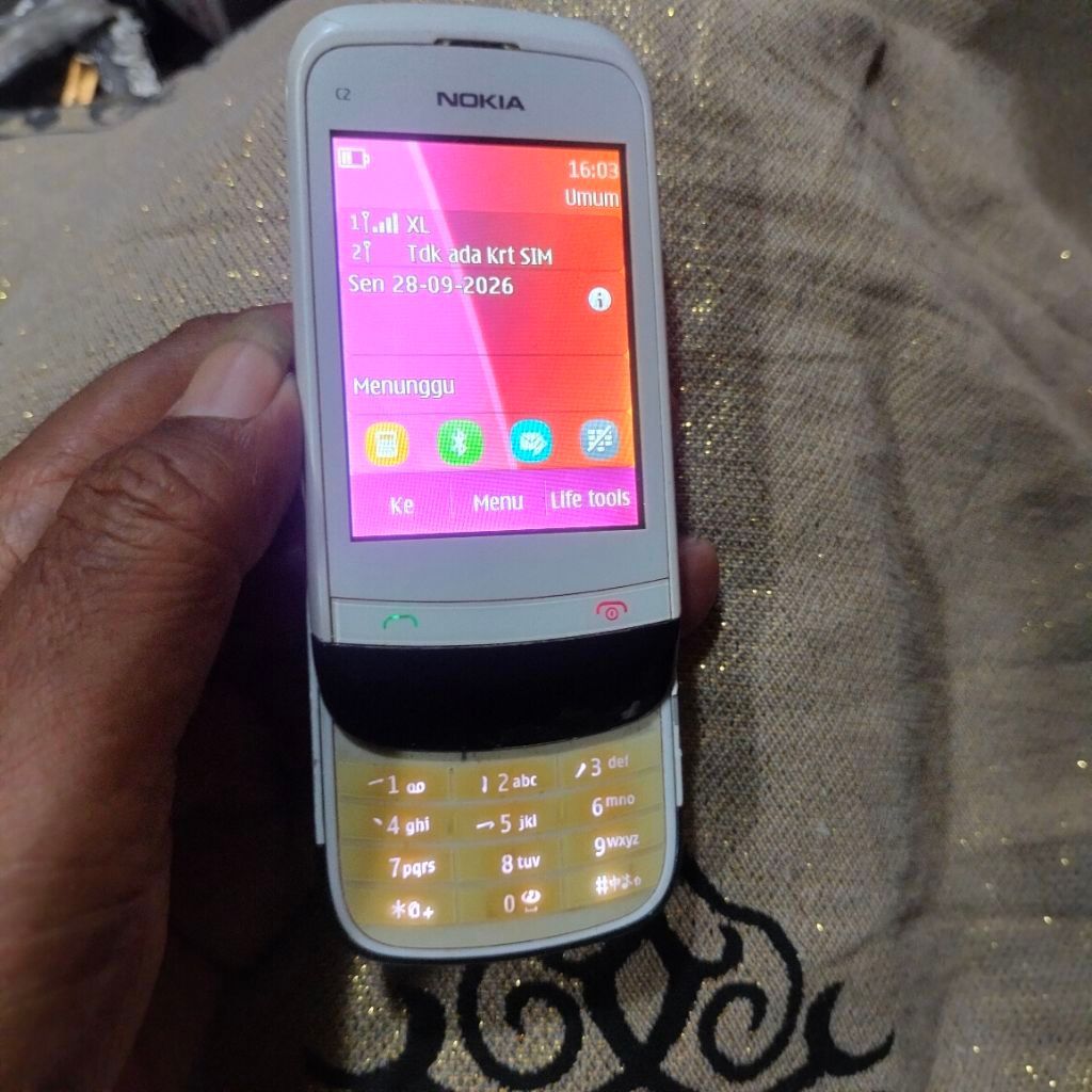 Hp Nokia C2-03 slide jadul lawas nyala normal all fungsi perfect condition