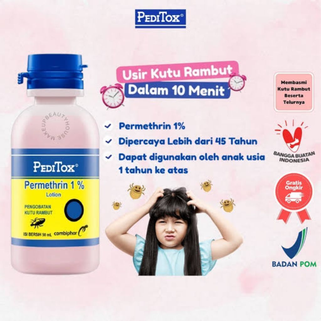 Peditox Lotion 50ml - Permethrin 1% untuk Rambut Berkutu