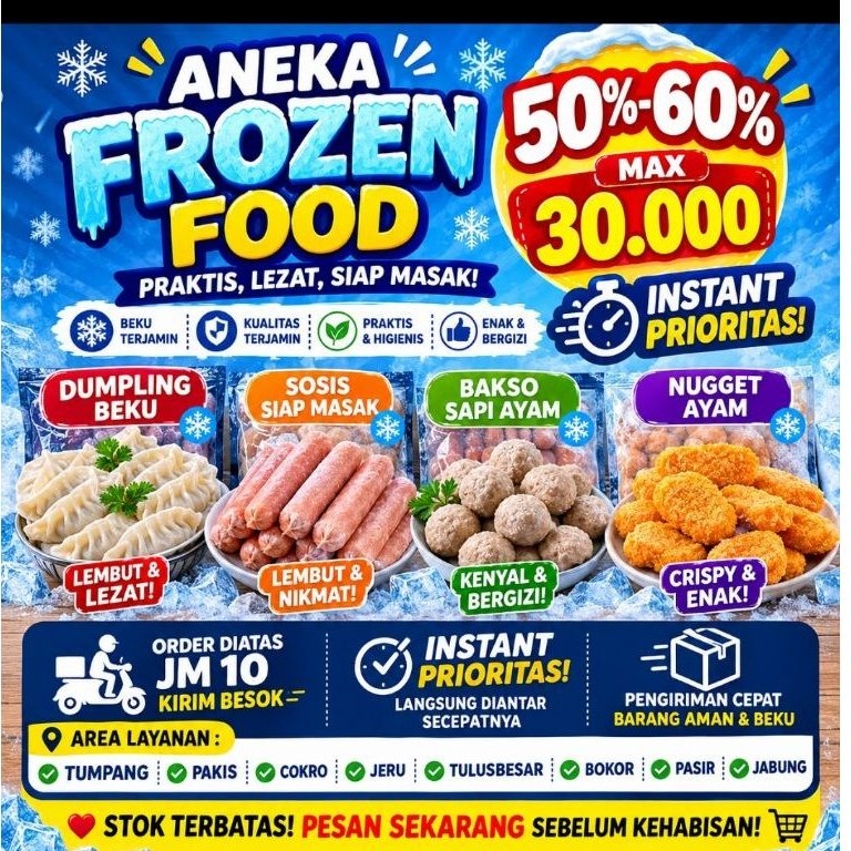 Aneka Makanan Beku Dumpling Beku Sosis Siap Masak Bakso Sapi Ayam Nugget Ayam