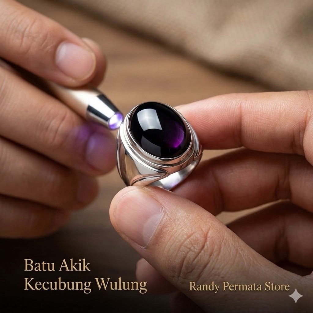 Cincin Batu Akik Kecubung Wulung Pria Model Cincin Batu Hitam Ungu