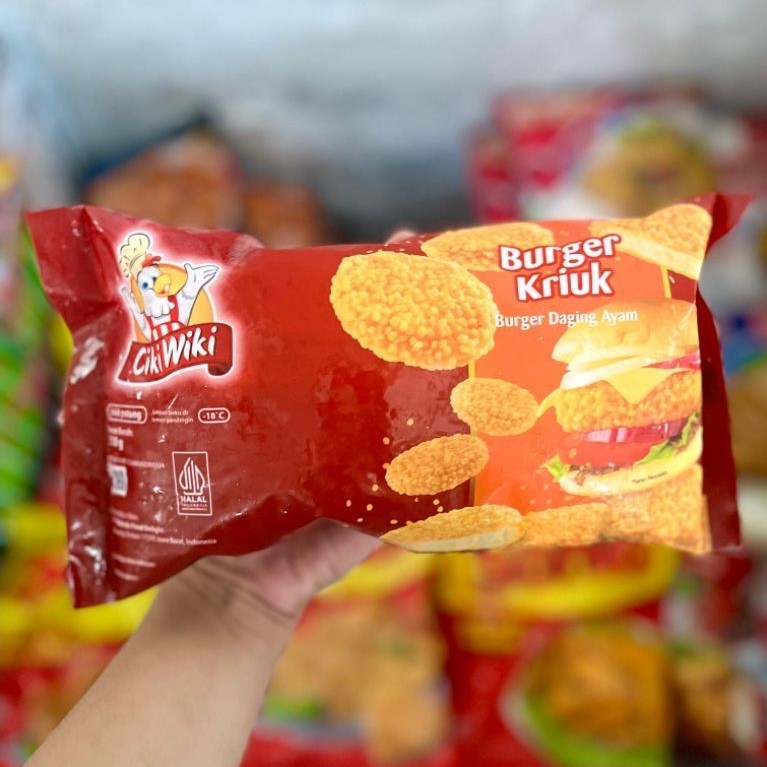 CIKI WIKI Daging Burger Ayam 310gr / daging burger ayam crispy
