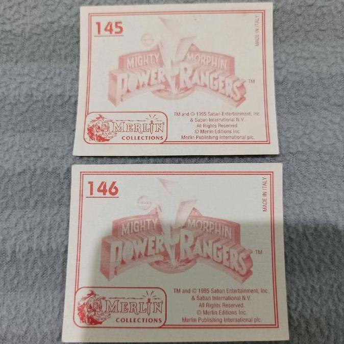 Ready Merlin collections power rangers sticker 1995 alpha 5 connecting sticker (#145 & #146)