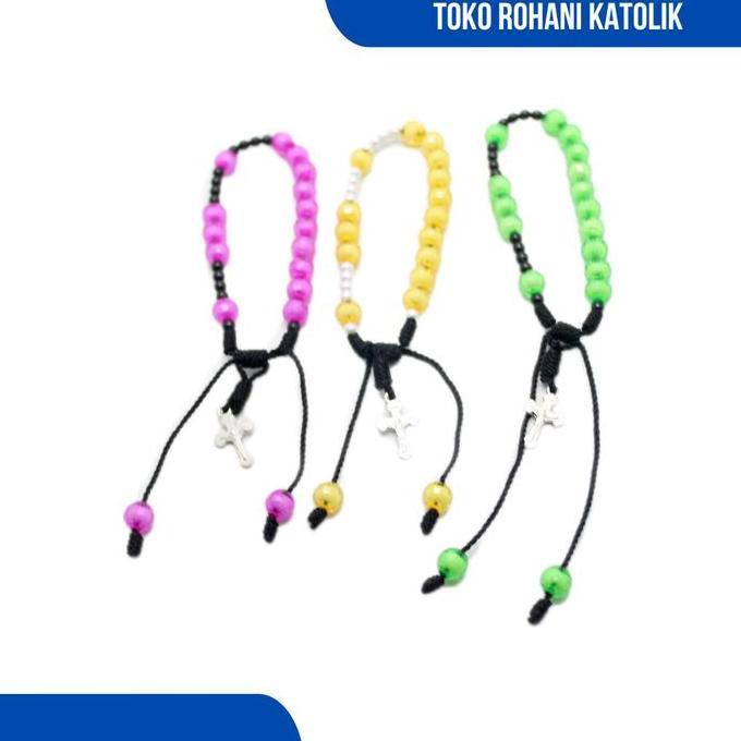 DOVEGIRL GELANG ROSARIO AKRILIK / GELANG ROHANI / GELANG SALIB WANITA PRIA