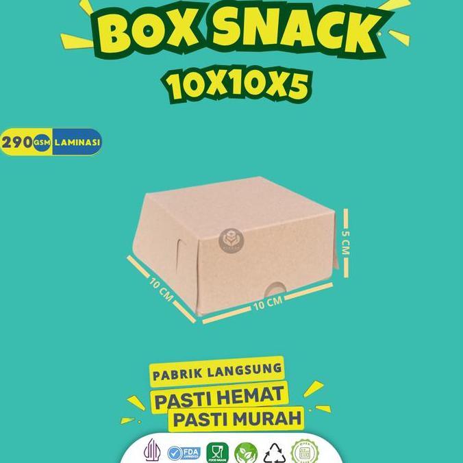 Pilihan - (30 Pcs) Snack Box 10X10 Anti Minyak / Dus Kue 15X15 / Dus Snack Makanan Ringan  / B35K2