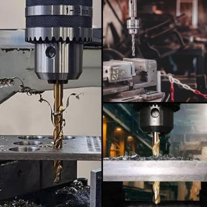Power- Mata Bor Besi Hss Steel Titanium Set 6 Pcs Twist Drill Set Drill Bits Hss Titanium Asteel - M