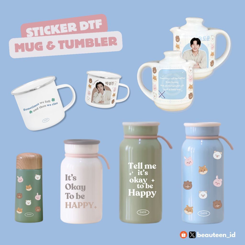 DAY6 STICKER UV DTF stiker print printing for tumbler mug hardcase hp laptop gambar 3d timbul waterp