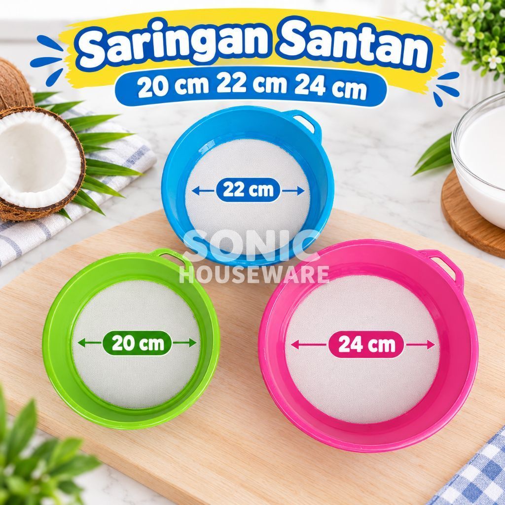 Saringan Ayakan Alat Penyaring Tepung Santan Kelapa Gula Jaring Halus 20 cm 22 cm 24 cm Saring Flour