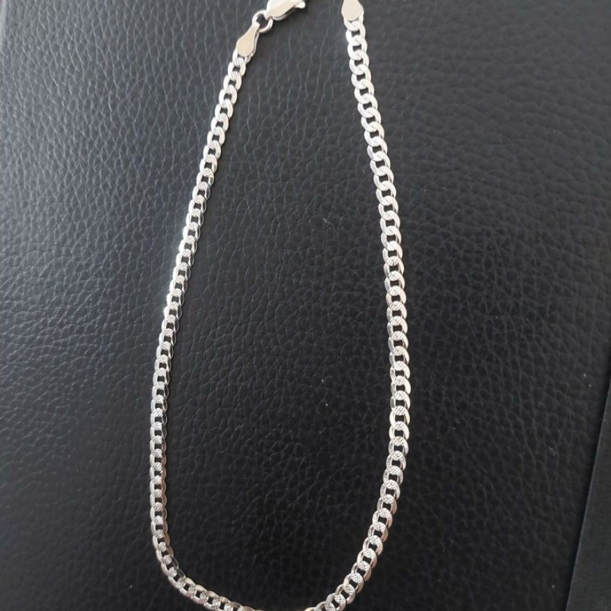 Gelang Kaki Sisik Naga Perak 925 Lapis Emas Putih - Anti Karat - Perhiasan Wanita