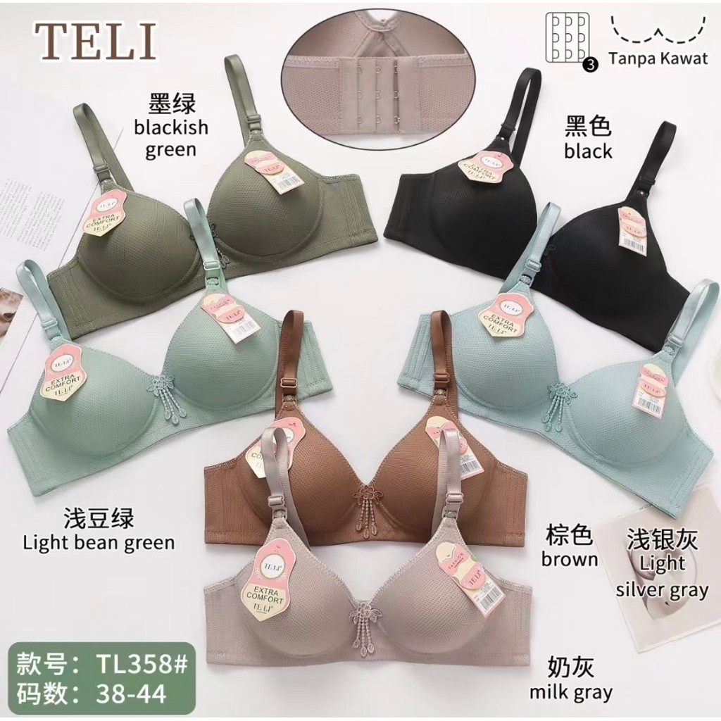 BRA/BH TELI CUP BESAR KAIT 3 TANPA KAWAT - BH TELI MODEL BERPORI