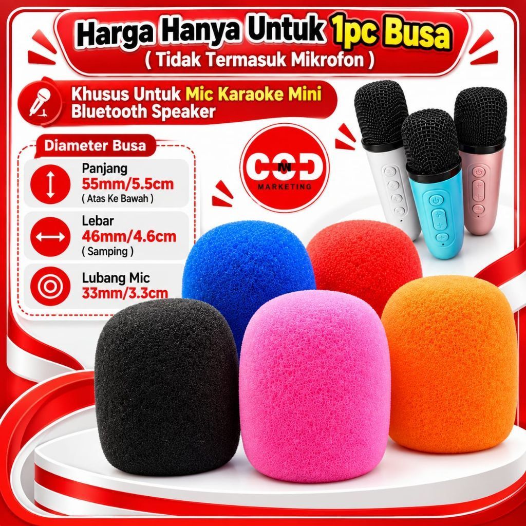 Busa Mic Mikrofon Karaoke Mini / Foam Microphone Karaoke Mini