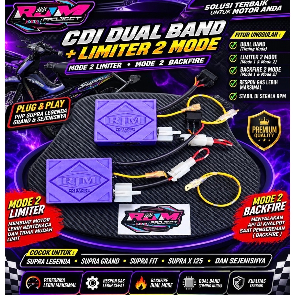 cdi dual band limiter dan backfire pnp supra legenda grand