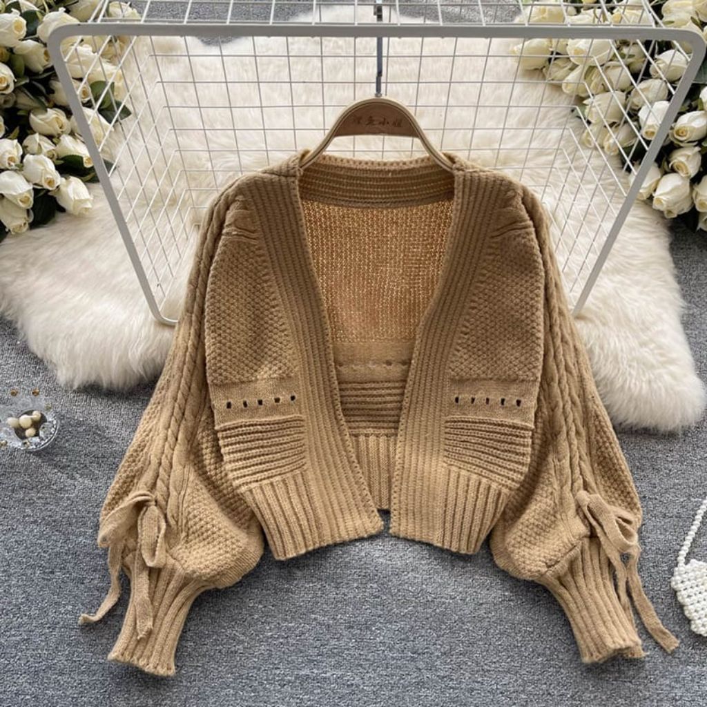 Cardigan Rajut Batwing Crop Top  Arumi Balero Bolero | Atasan Crop Top Wanita Rajut Batwing Premium 