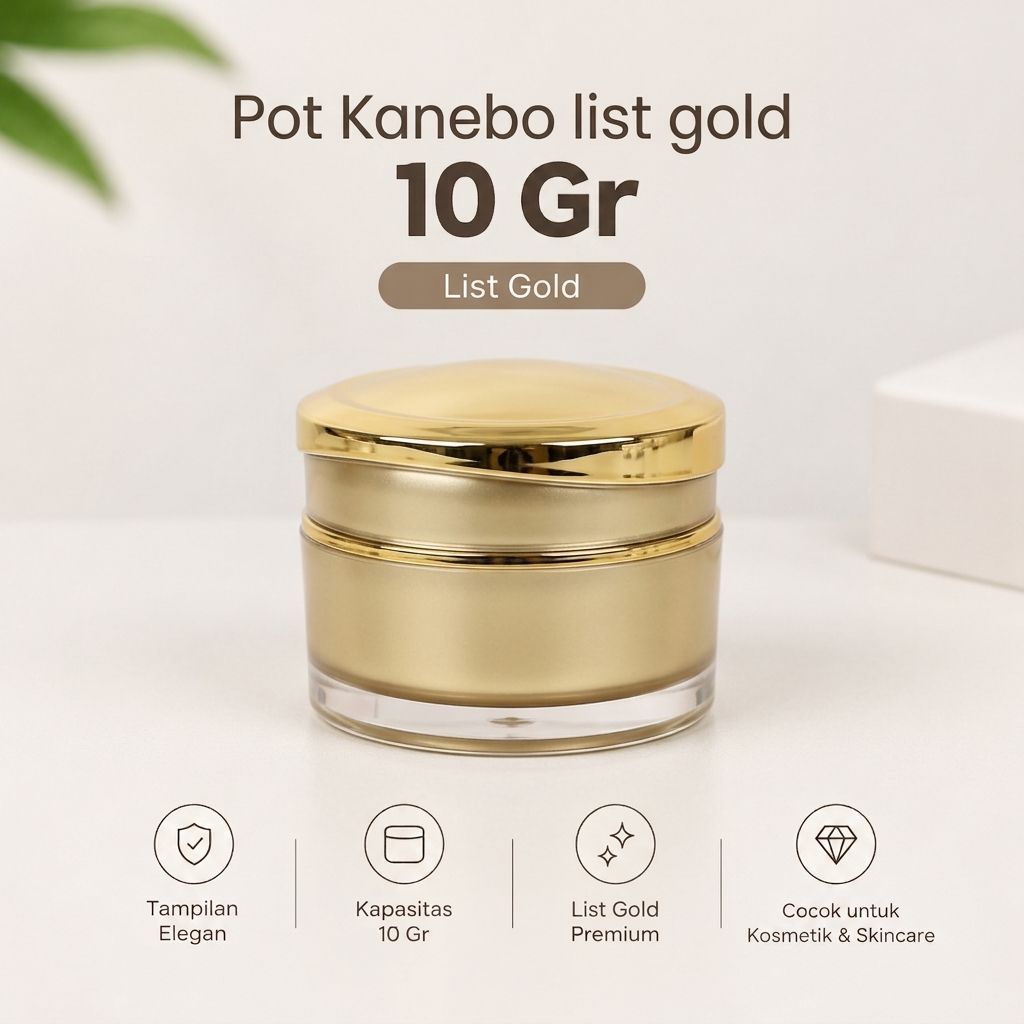Pot Kanebo List Gold Premium 10 Gr Tampilan Elegan untuk Skincare
