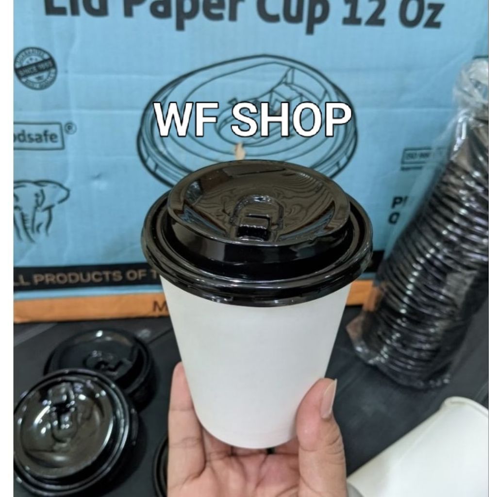 Cup Paper Kopi 12oz + Tutup Isi 50pcs / Cup Paper Kopi 12oz + tutup Tahan Panas / Cup Paper 1...