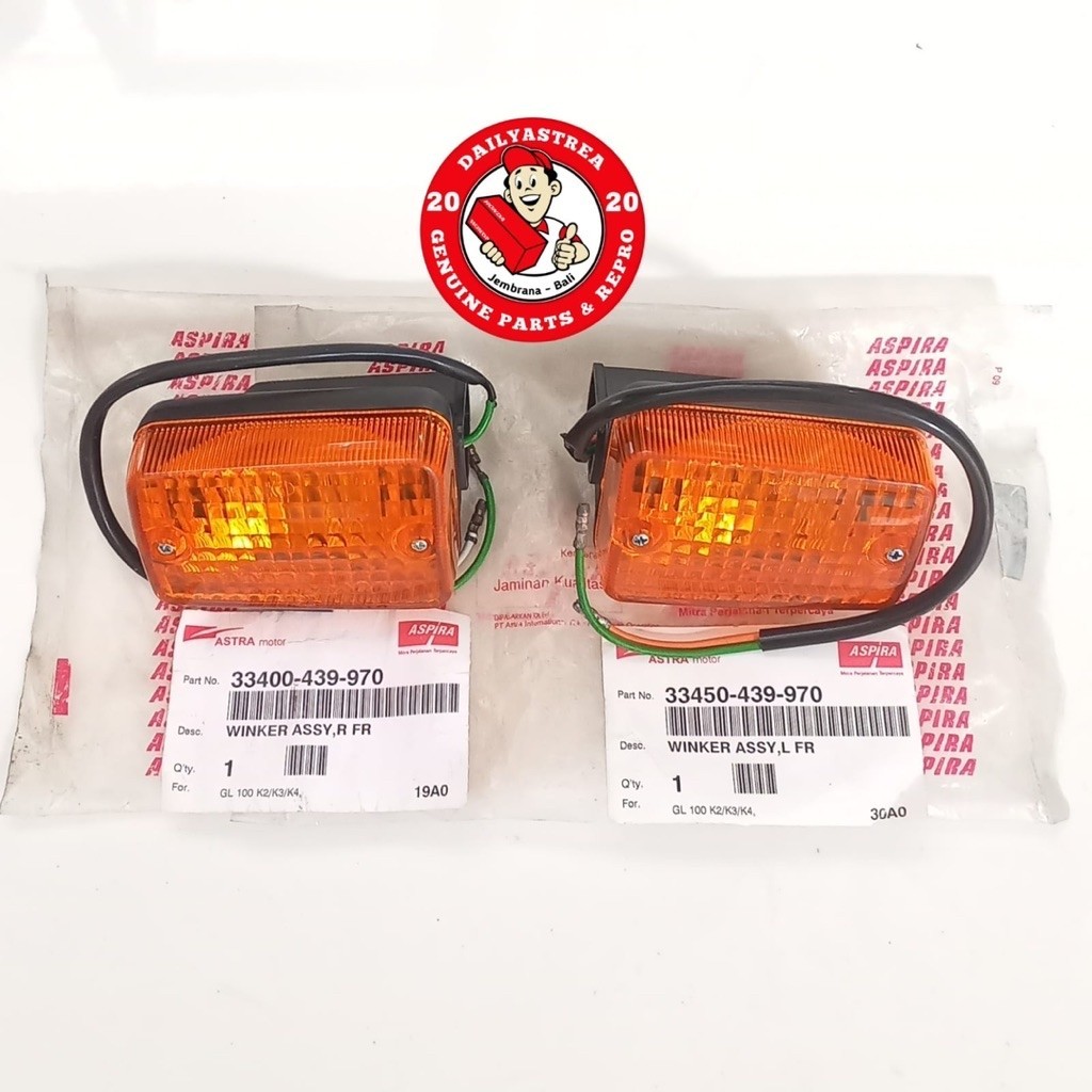 LAMPU SEIN RITING DEPAN KANAN KIRI HONDA GLK GL100 GL125 WIN ORIGINAL KGD 33400 33450-439-970