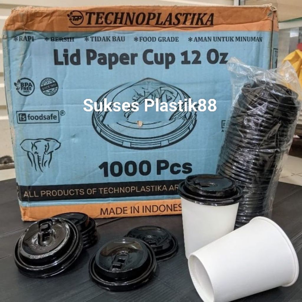 Cup Paper Kopi 12oz + Tutup Isi 50pcs / Cup Paper Kopi 9oz & 12oz + tutup Tahan Panas / Cup Paper 1.