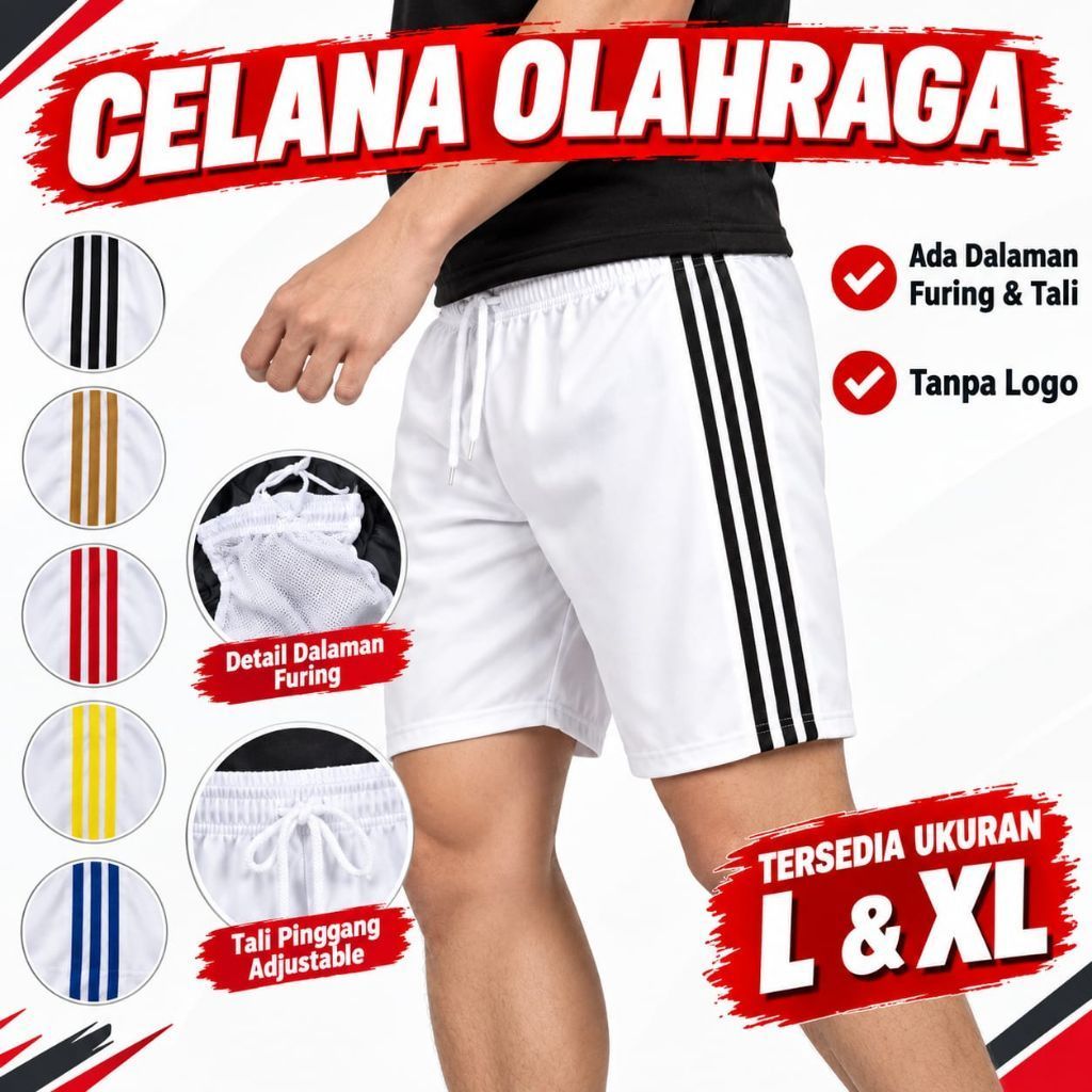 Celana Training Olahraga PRIA/Celana Pendek Pria Polos