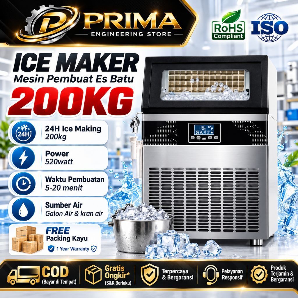 ICE CUBE MAKER MACHINE 200KG/DAY BIG CAPACITY MESIN PEMBUAT ES BATU KRISTAL