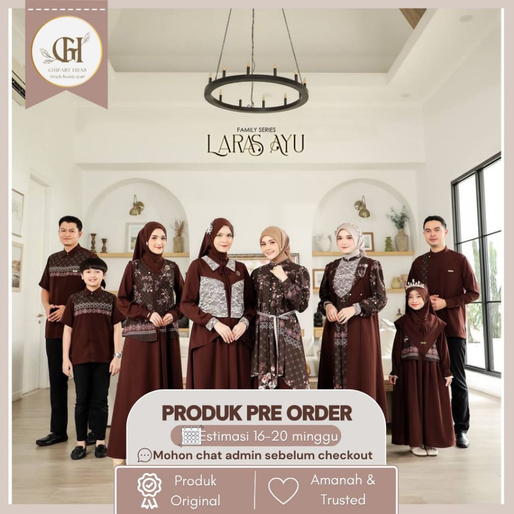 Laras ayu sarimbit lebaran 2027 by SS hijab OPEN PRE ORDER (READY FEBRUARI 2027) original family set