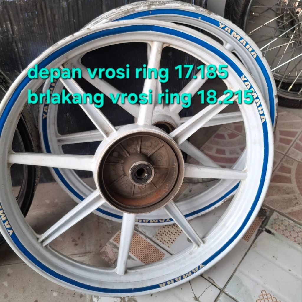 Velg rx king palang 8 v rossi original bekas satu set depan ring 17 belakang 18