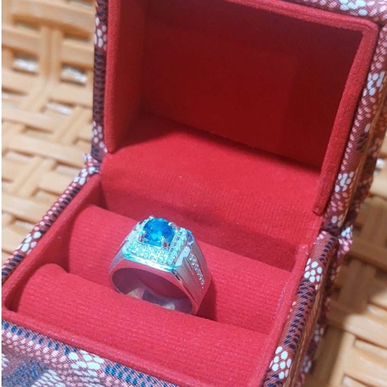 cincin pria safir   /natural berlian /cincin cowo keren motif mini malis
