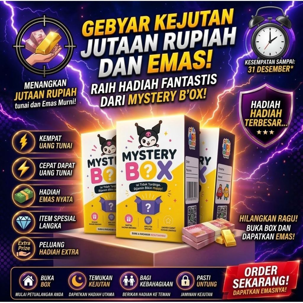 Mystery Box Kesempatan dapat uang jutaan Rupiah dan Emas