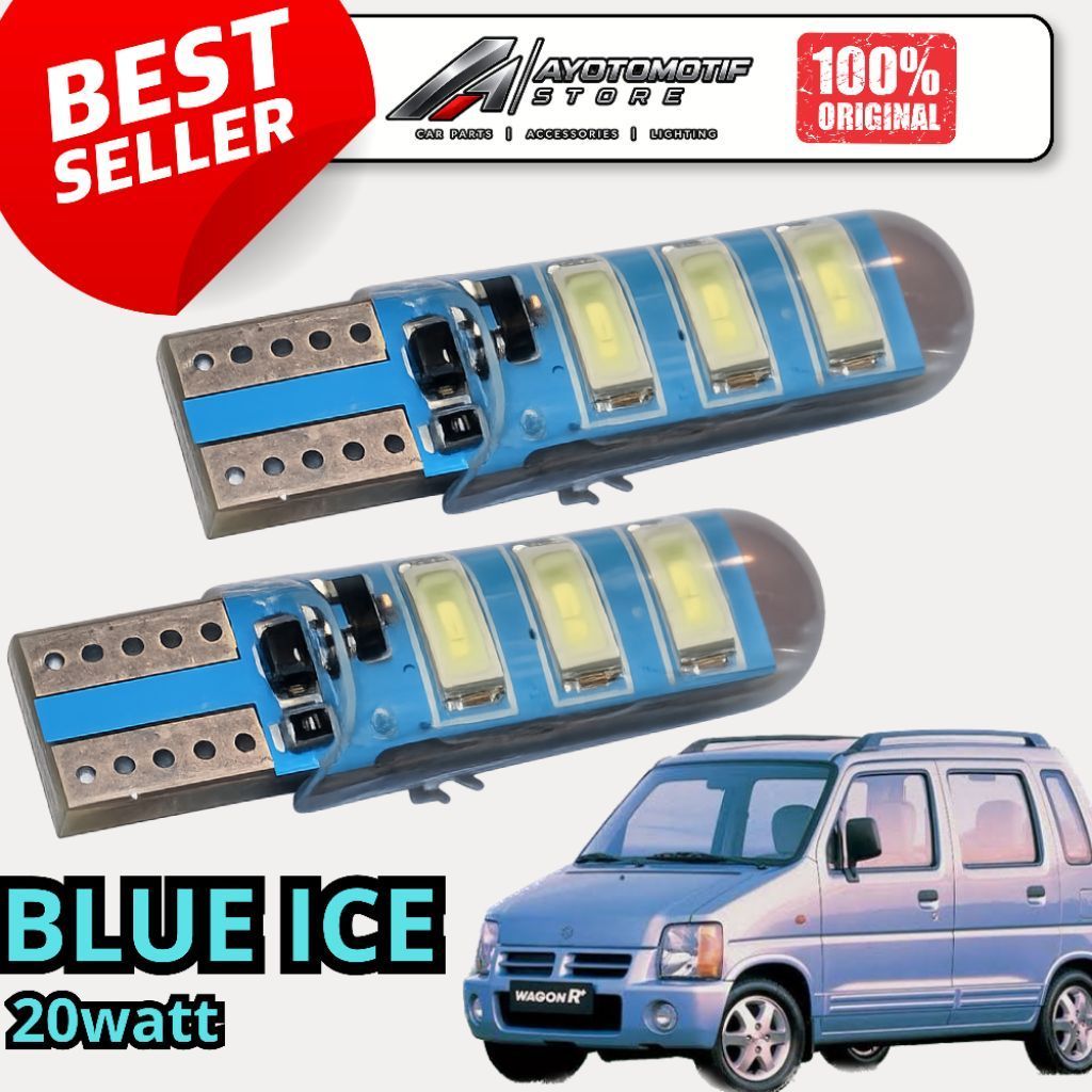 Lampu Senja Plat Nomor Suzuki Karimun Isi 2pcs Socket T10 Blue Ice 21Watt 12v Super Terang PnP Suzuk